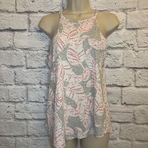 GAP Pink and Grey Paisley Print Halter Tank